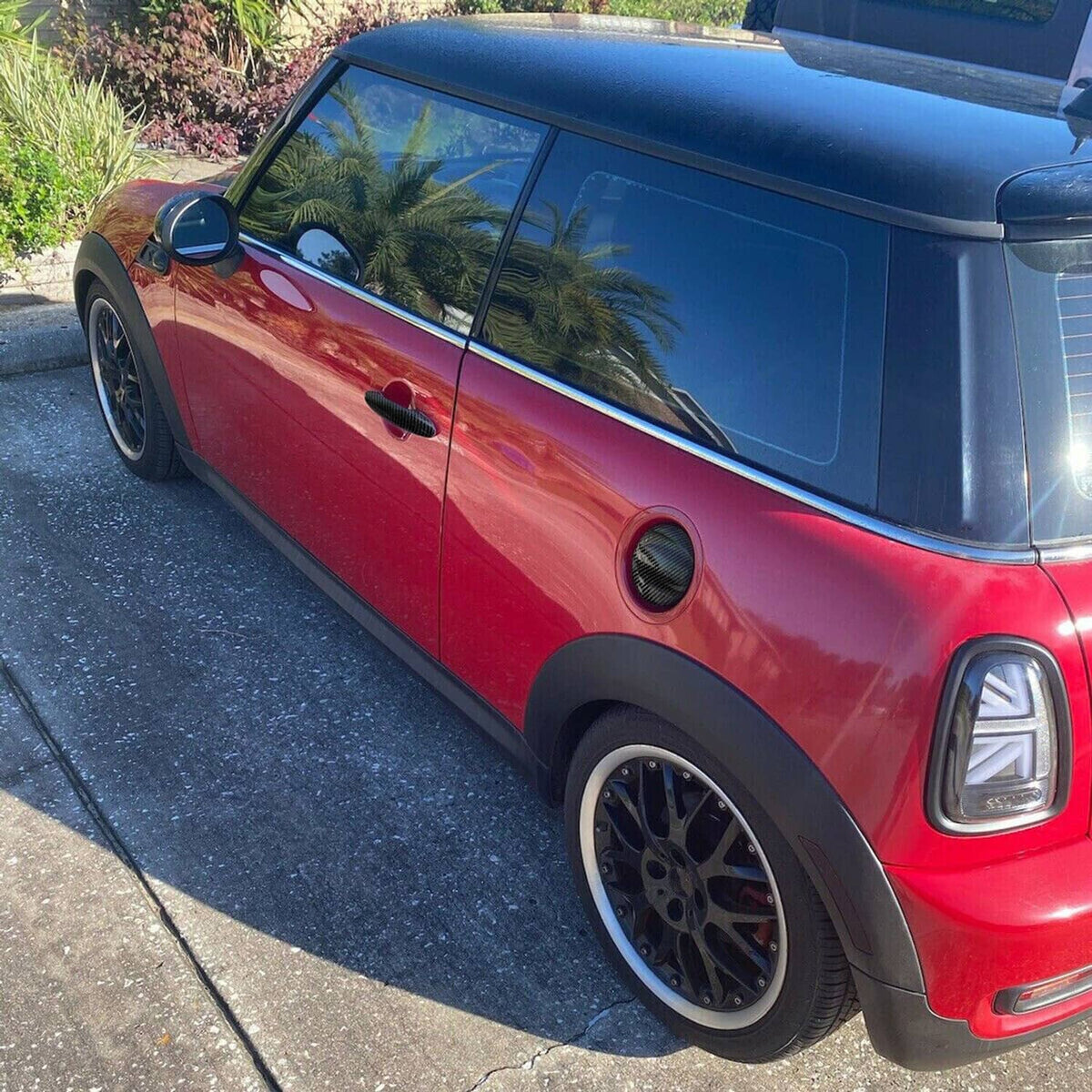 Solid Spare For MINI R50 R55 R56 Cooper S 06-14 Carbon Style Door Handle Covers+Gas Tank Cap