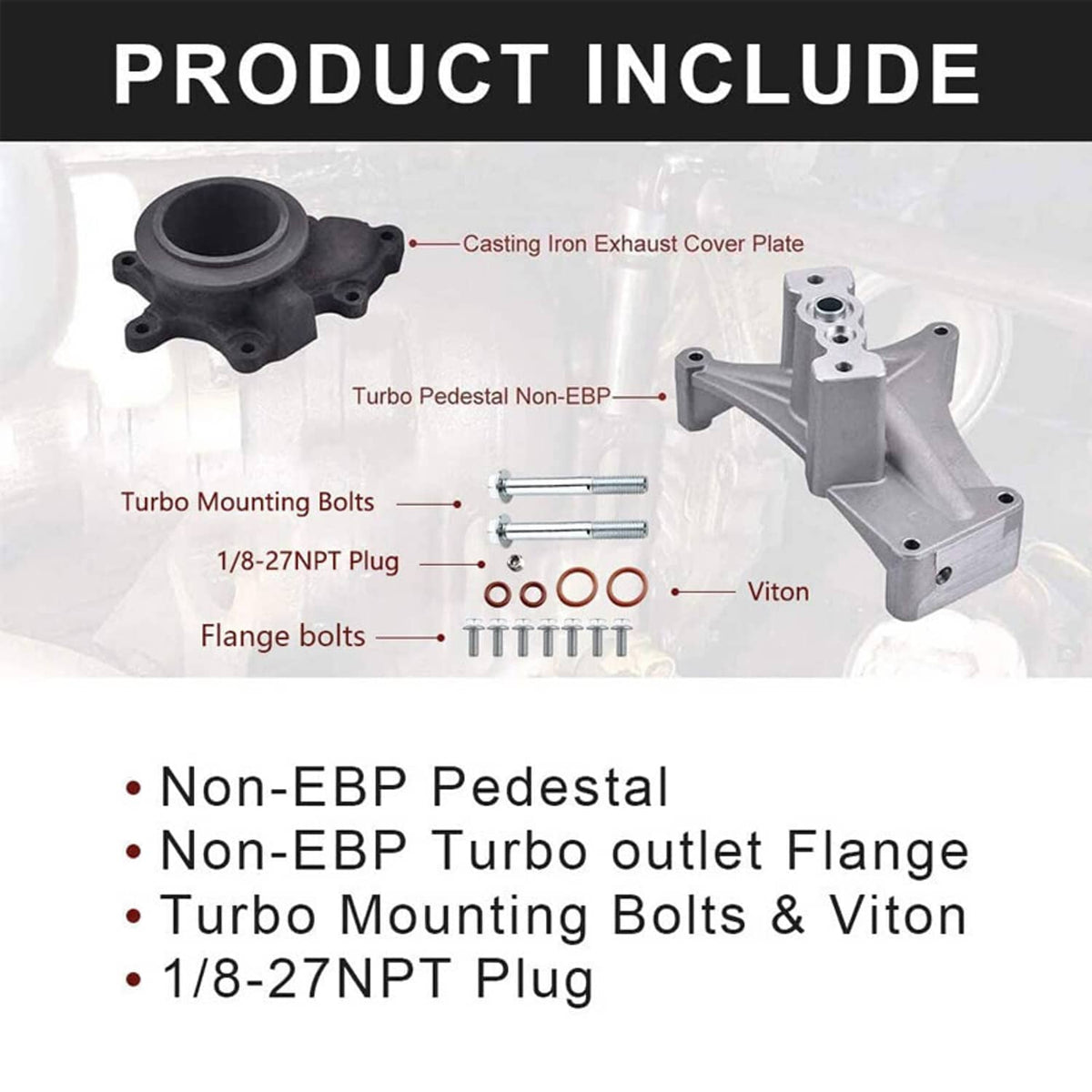 Solidspare Turbo Pedestal+ Exhaust Housing+ Bolts For Ford 99.5-03 Powerstroke Diesel 7.3L