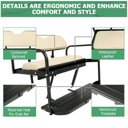 Solidspare Flip Folding Rear Back Seat Kit For Yamaha Drive G29 2007-2016 Golf Cart