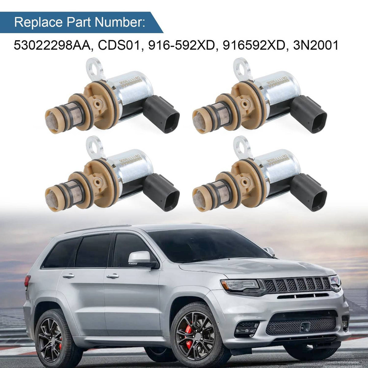 Solidspare 4PC Multiple Displacement Solenoid 53022298AA For 10-23 Dodge Ram Jeep 5.7L 6.4L