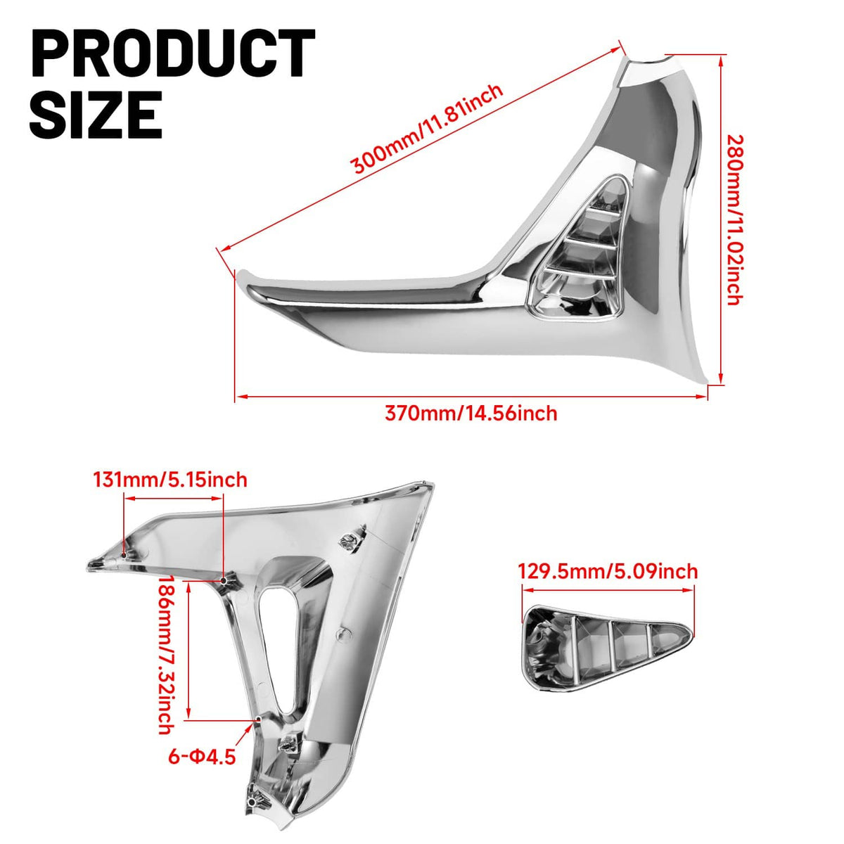 Solidspare 2001-2011 Left Right Parts Modified Triangle Cover Fit For Honda GoldWing GL1800