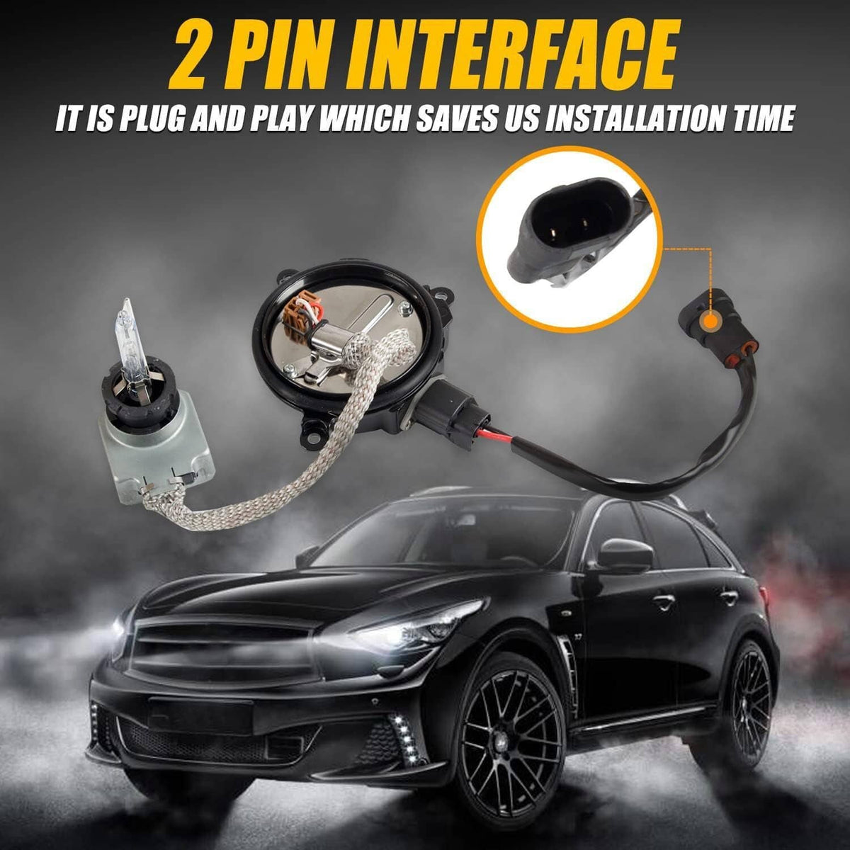 Solidspare HID Xenon Headlight Ballast w/ Igniter Cord Bulb For Nissan Infiniti 28474-89904