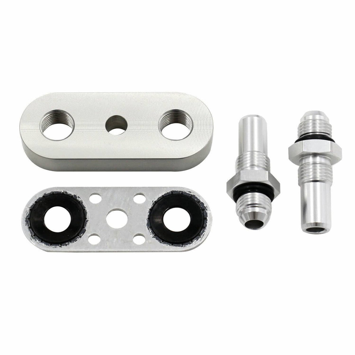 Solidspare Transmission Cooler Line Adapter Plate w/ 6AN Fittings Seal 6L80E 6L90E 8L90E