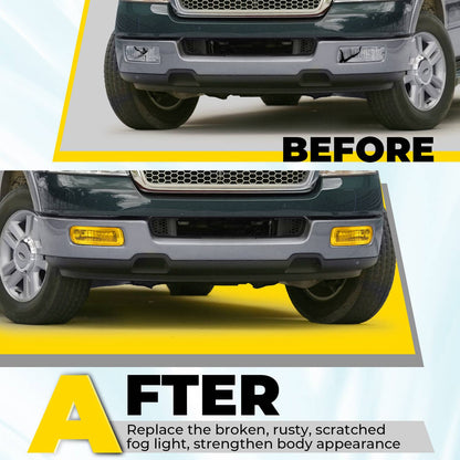 Solid Spare 2PCS Yellow Lens Front Left & Right Fog Lights Lamps For Ford F150 F-150 2004-06