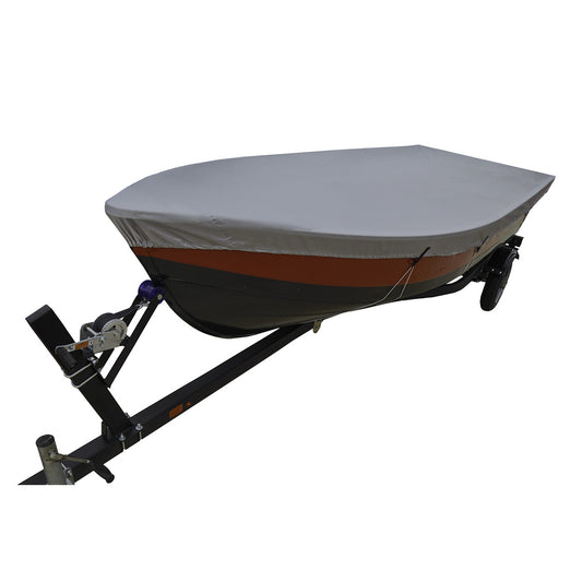 Solid Spare 12' - 14' V-Hull Fishing Boat Cover Brand New by Lunatic - Silver
