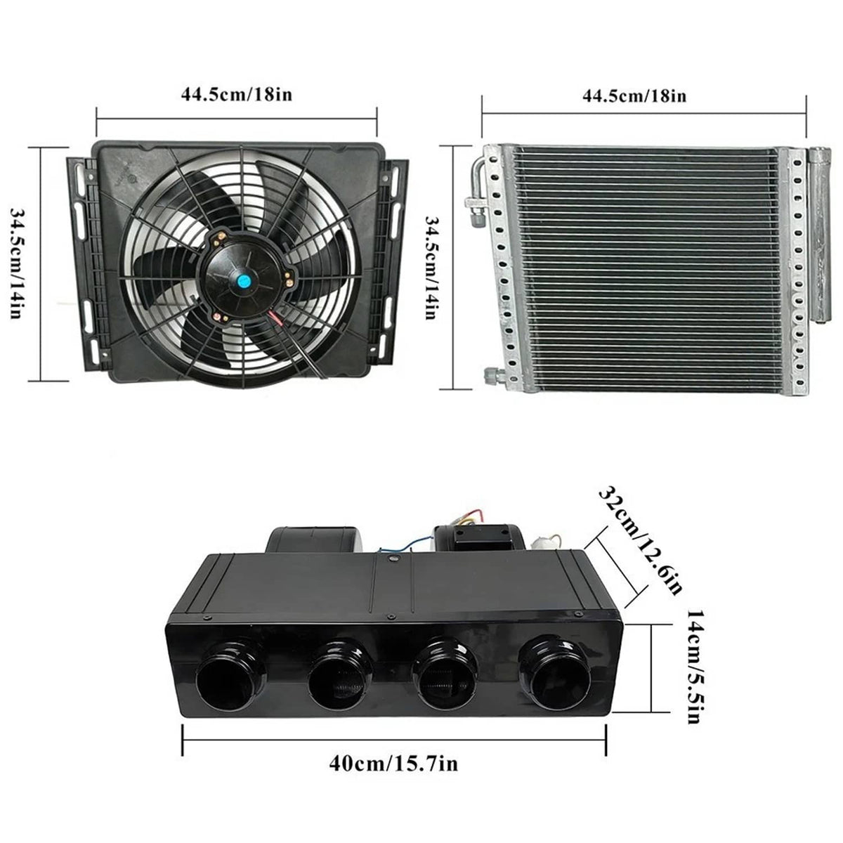 Solidspare 12V Electric Cool & Heat Universal Underdash Air Conditioner DC Auto Car A/C 63A