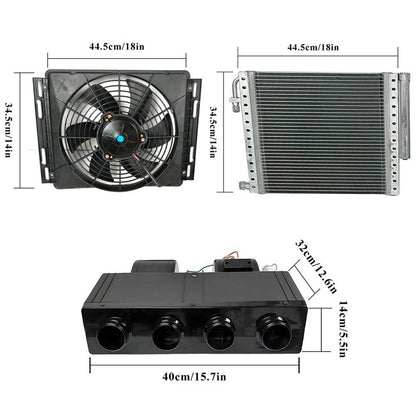 Solidspare 12V Electric Cool & Heat Universal Underdash Air Conditioner DC Auto Car A/C 63A