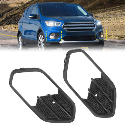 Solid Spare Pair Bumper Fog Light Cover Bezel For Ford Escape Kuga 2017 2018 2019 Left+Right