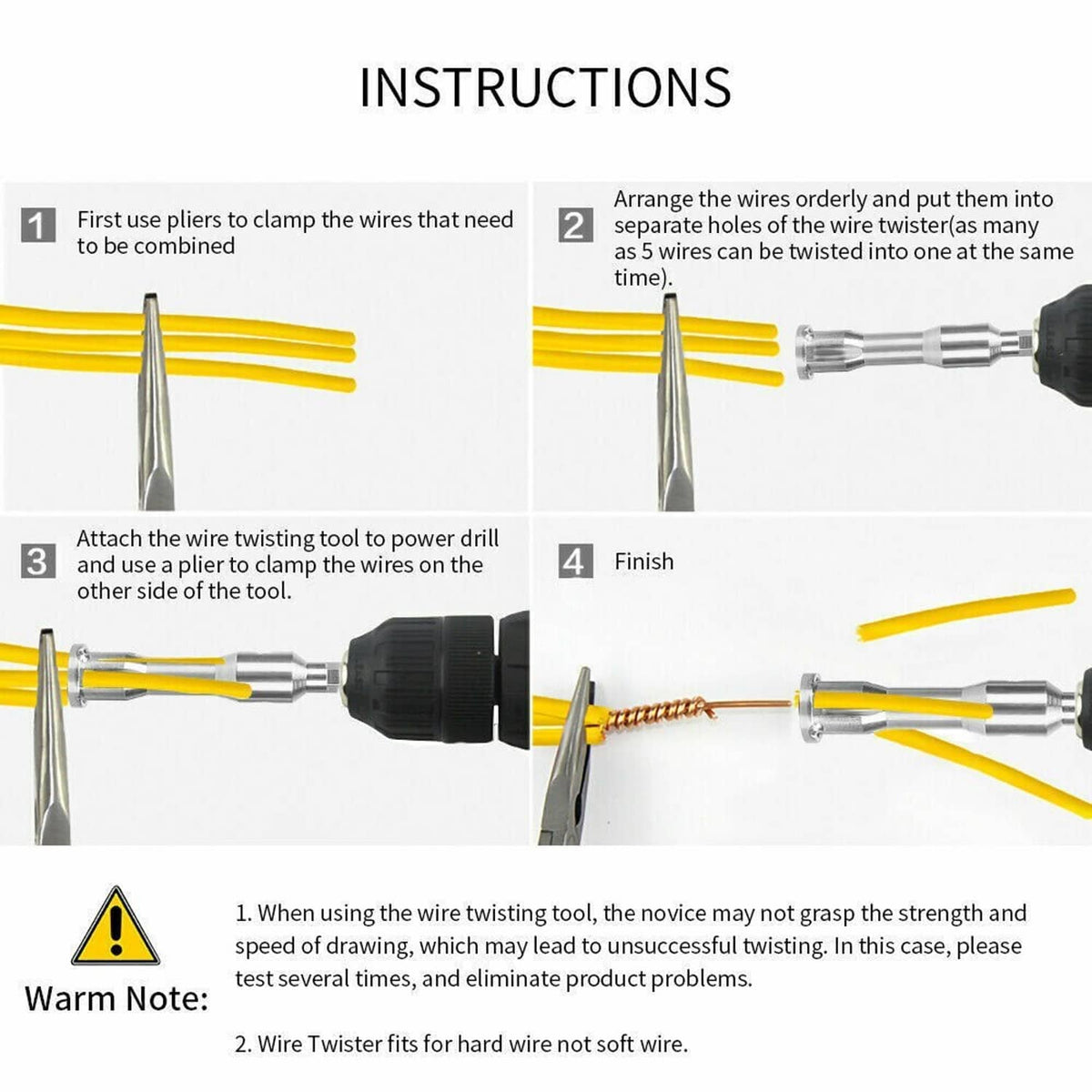 Solid Spare 2 in 1 Electrical Drill & Manual Wire Stripper Cable Nut Twister Precision Wire