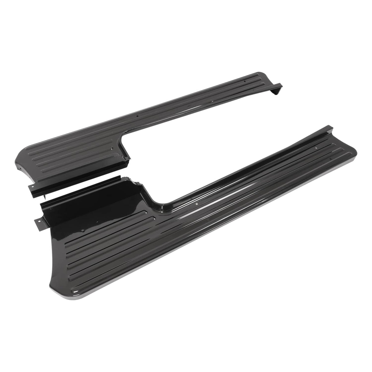 Solid Spare Black Steel Running Boards For 1953-1956 Ford F-100 F100 Pickup Truck Short Bed