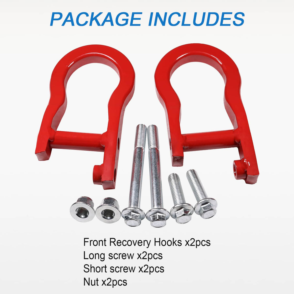Solidspare Pair Red Tow Hooks 84192871 Fits For 2007-2019 Chevy Silverado GMC Sierra 1500