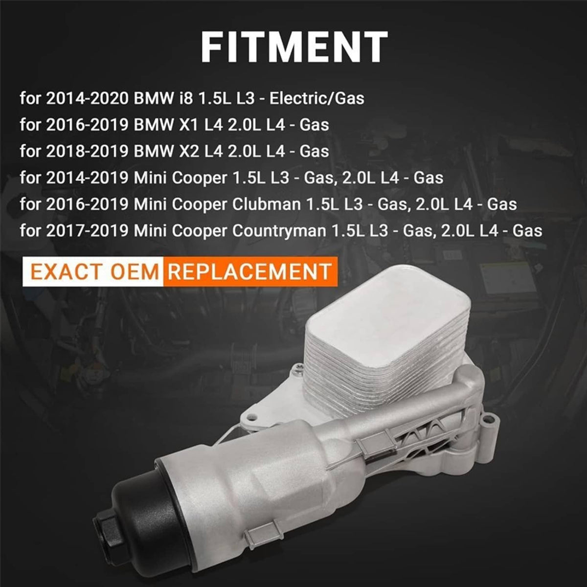 Solidspare Oil Cooler Filter Housing Assembly For 2014-19 Mini Cooper BMW X1 X2 11428585235