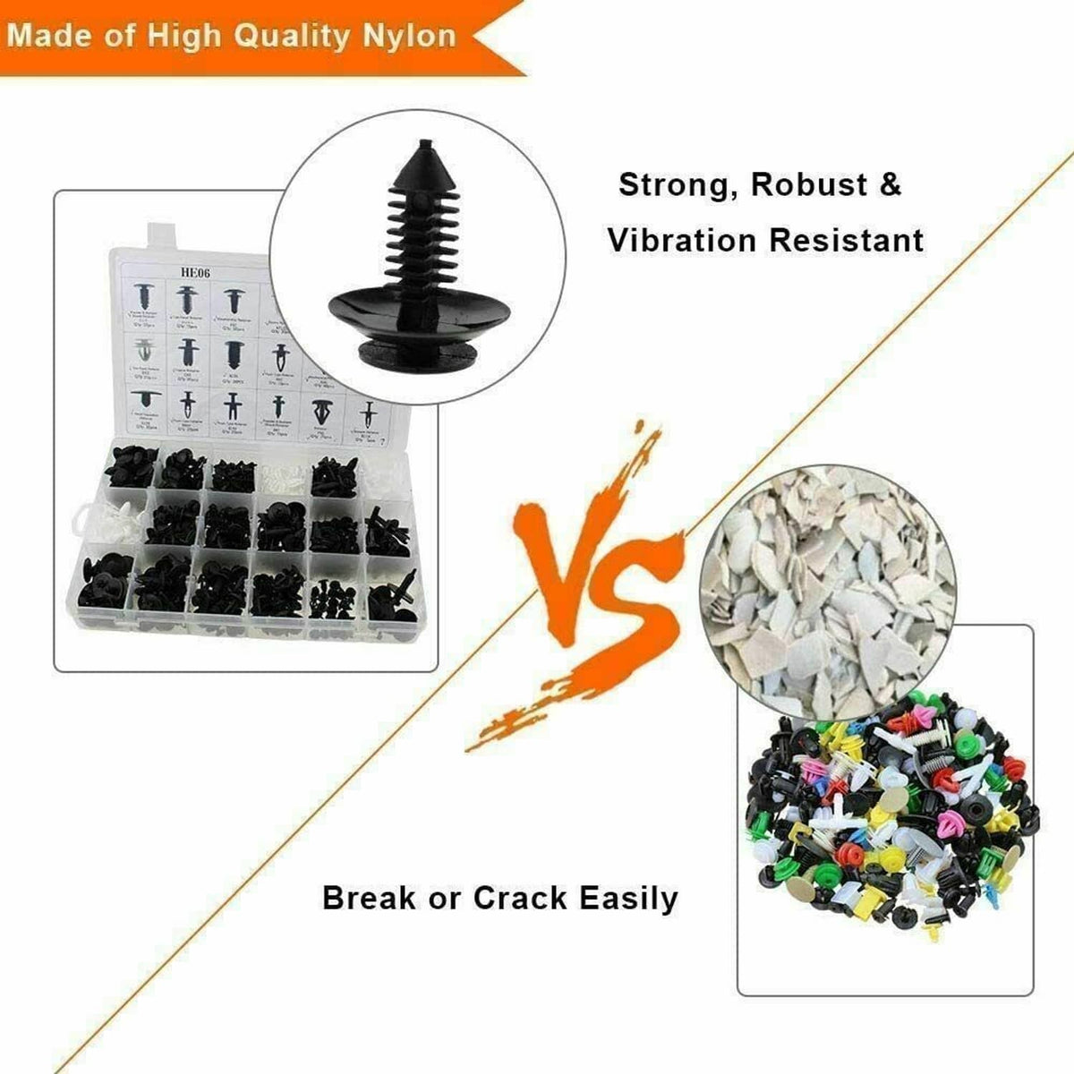 Solidspare 750 Pcs Car Retainer Clips Auto Fasteners Push Trim Clips Pin Rivet Bumper Kit