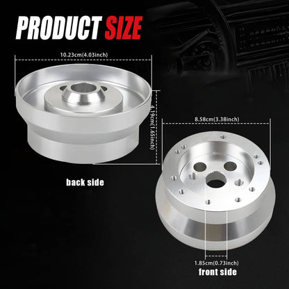 Solidspare Silver 5 & 6 Hole Steering Wheel Polished Hub Adapter For GM Chevy Aluminum