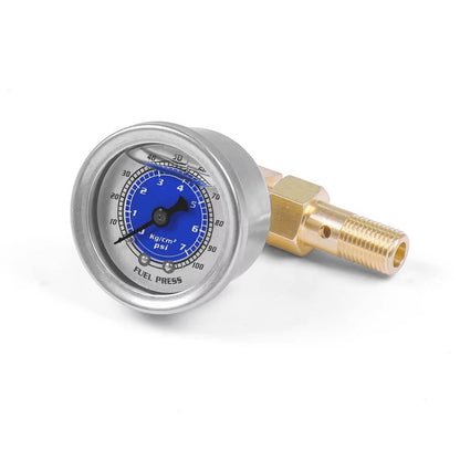 Solid Spare Liquid Filled Meter Fuel Pressure Gauge 1/8 NPT 100PSI For VMS Honda Acura Civic