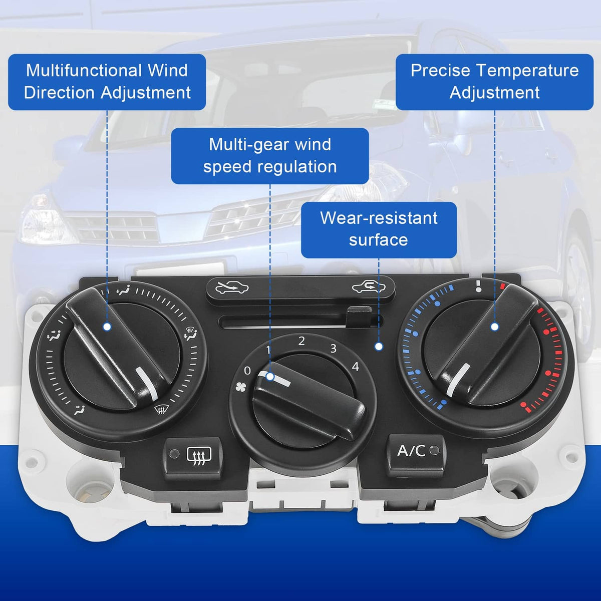 Solidspare For 2004-2011 Nissan Versa Tiida 27510-ED50A A/C Control Panel Switch Button