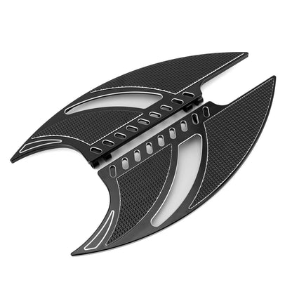 Solidspare Black Driver Stretched Floorboards CNC For Harley Electra Street Road Glide King