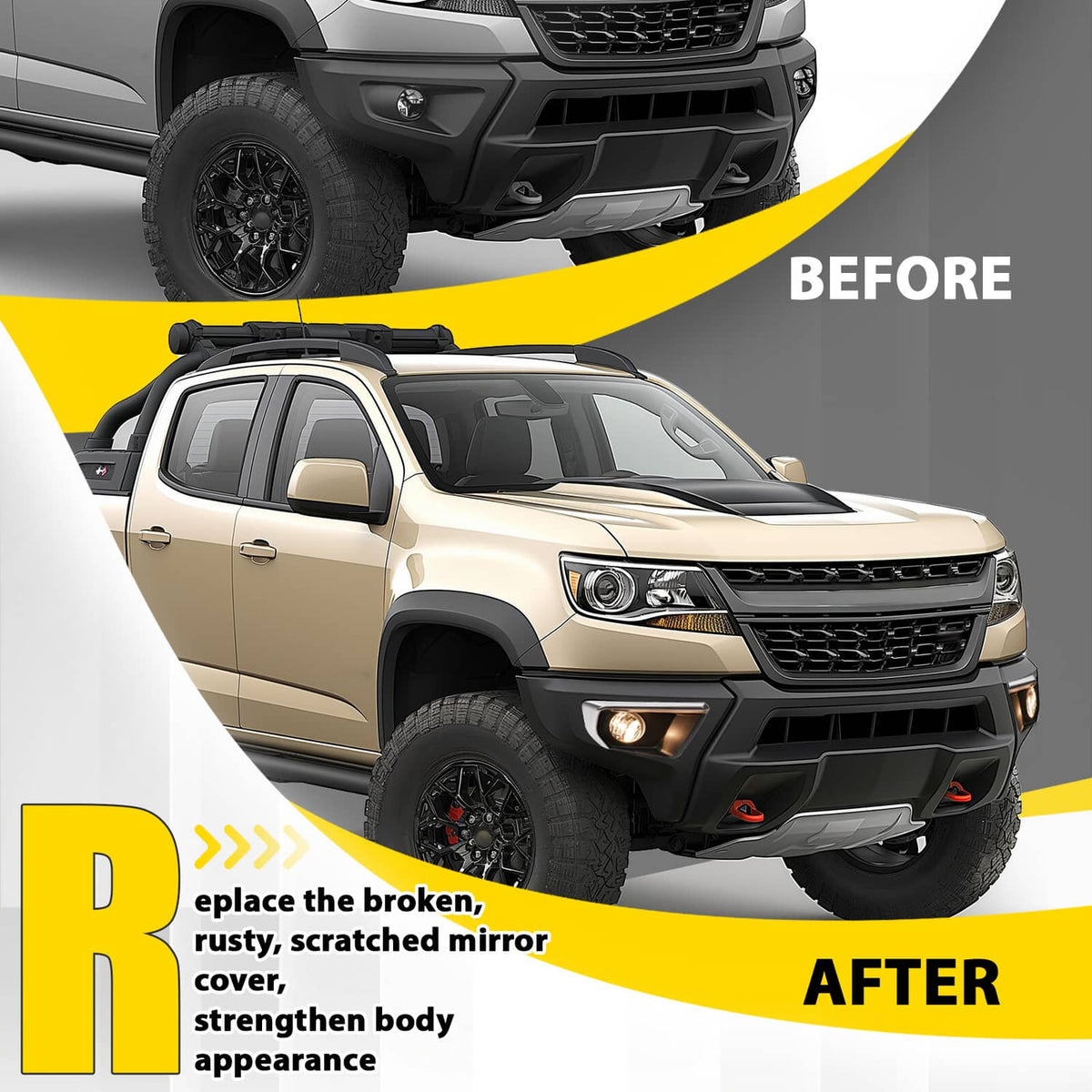 Solid Spare For Chevrolet Colorado 2021-2022 Clear Fog Lights w/ Chrome Bezel Wires Switch