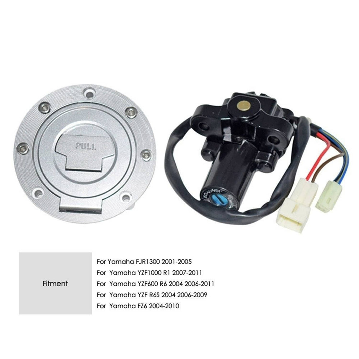 Solidspare US For Yamaha YZF R1 R6 2004-11 Fuel Gas Cap Ignition Switch Seat Lock Key Set