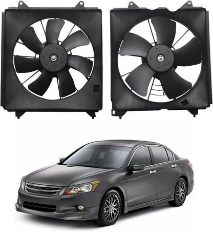 Solidspare 2PCS AC Condenser Radiator Cooling Motor Fan For 2013-2017 Honda Accord Touring