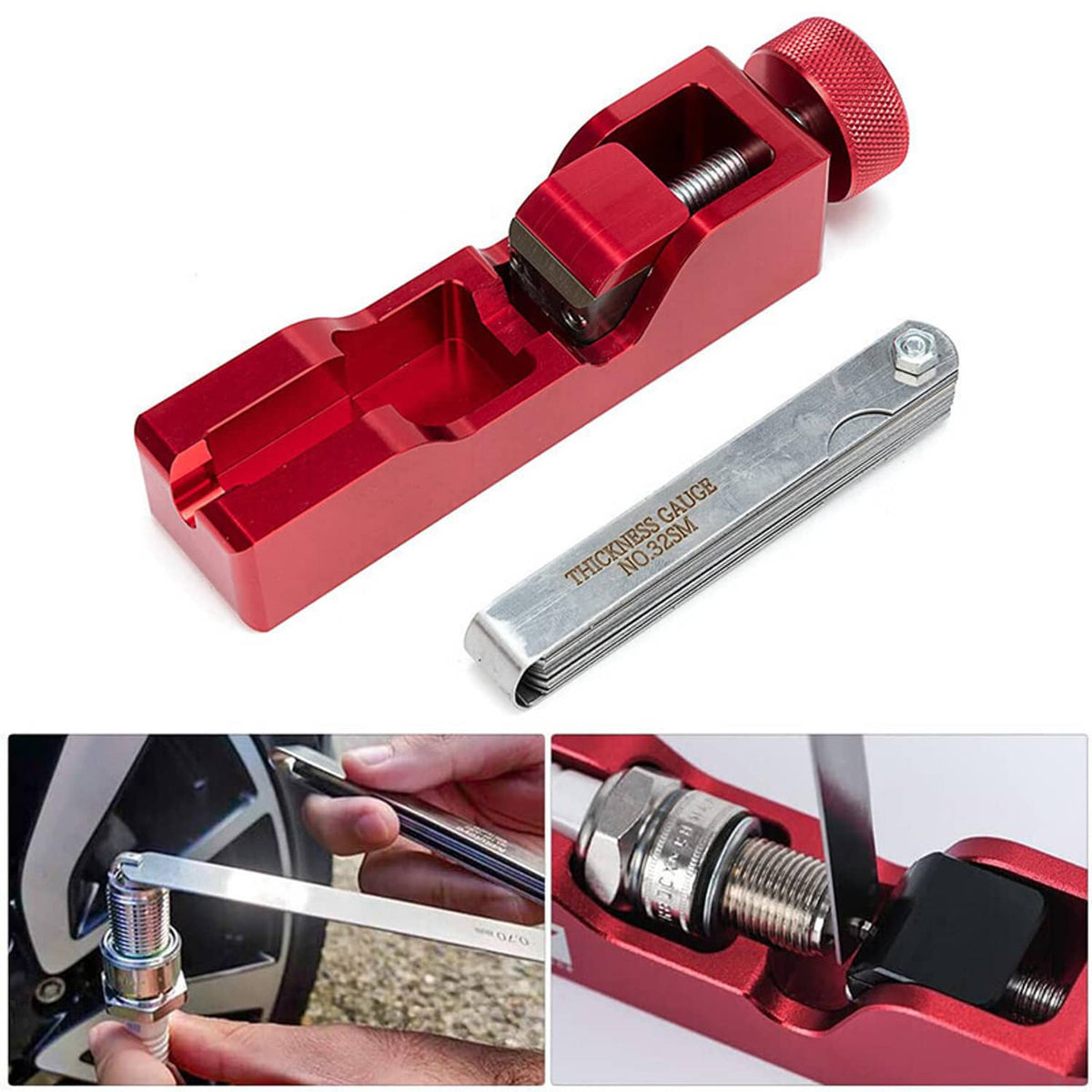 Solidspare Spark Plug Gap Tool & 32 Blades Metric Feeler Gauge Gap Filler Measuring Tools