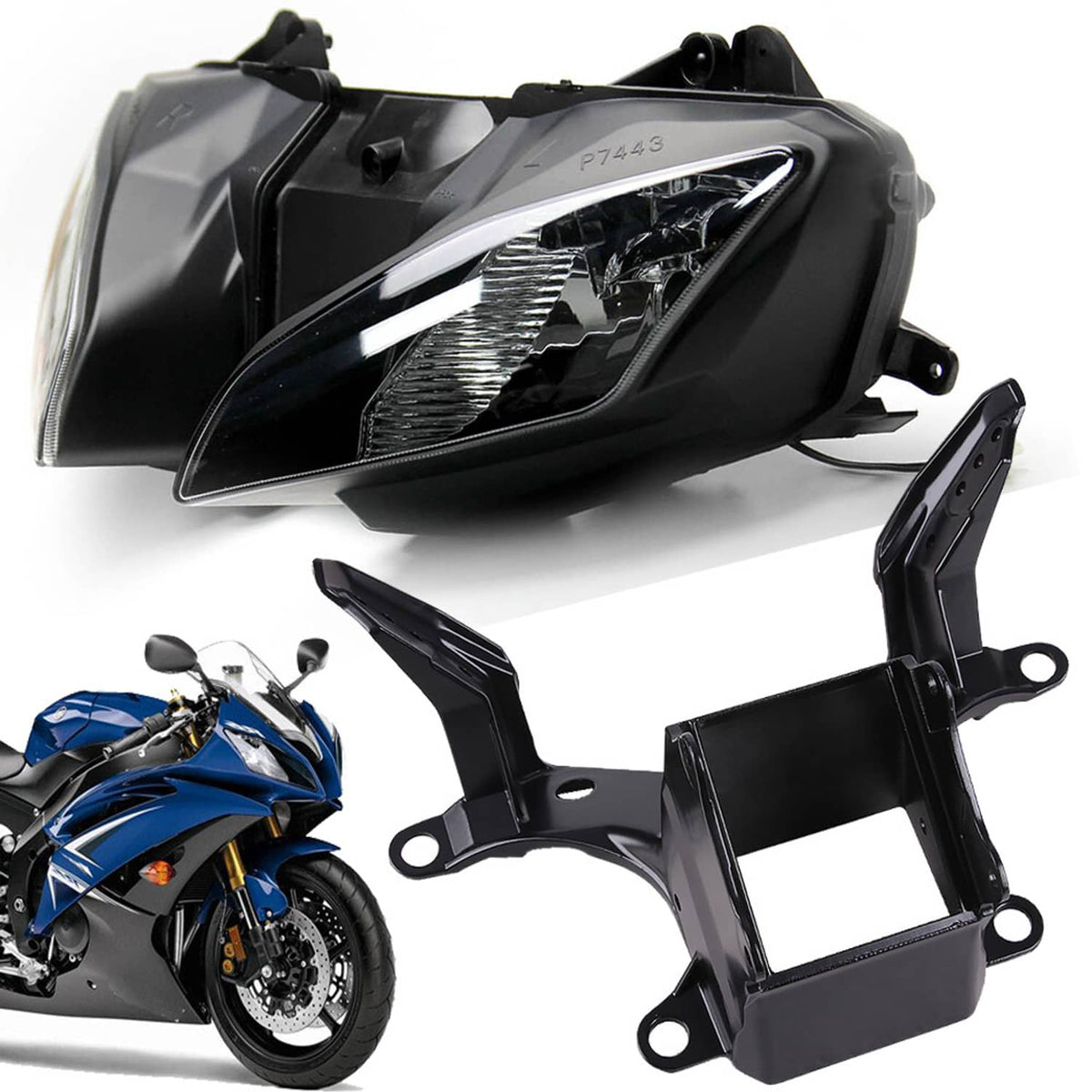 Solidspare Front Headlight & Upper Fairing Stay Bracket Set For Yamaha YZF R6 2008-2016