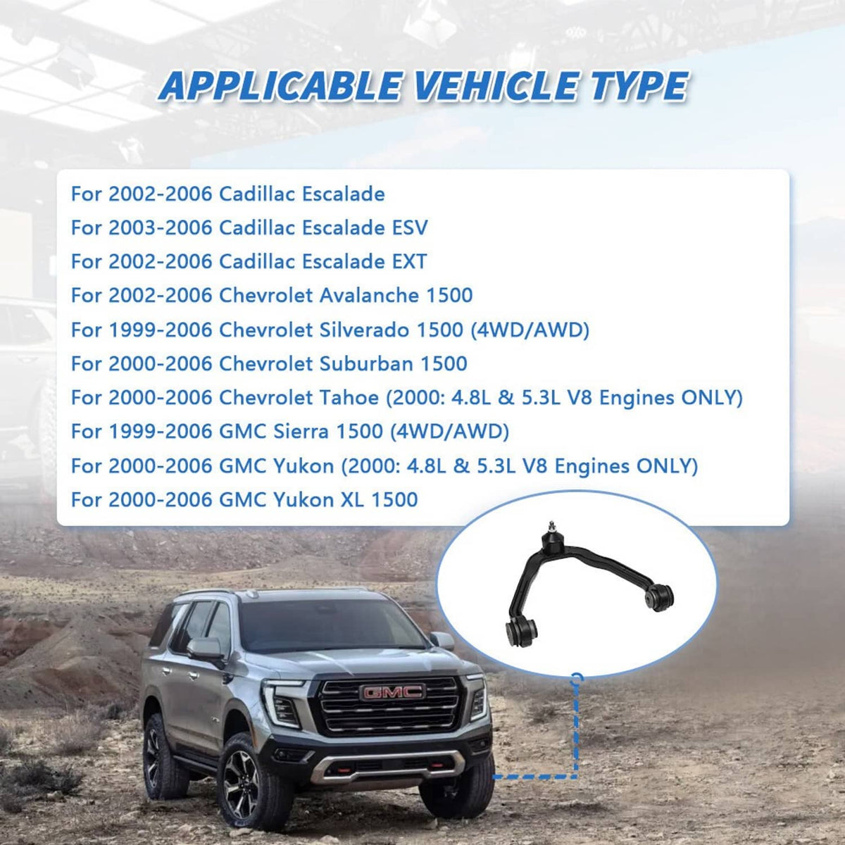 Solidspare Front Upper Control Arm Ball Joints Tie Rods For Chevy Tahoe GMC Yukon Escalade