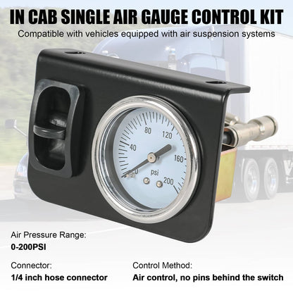 Solidspare Single Air Gauge Control Kit For In-Cab Air Suspension System with Paddle Switch