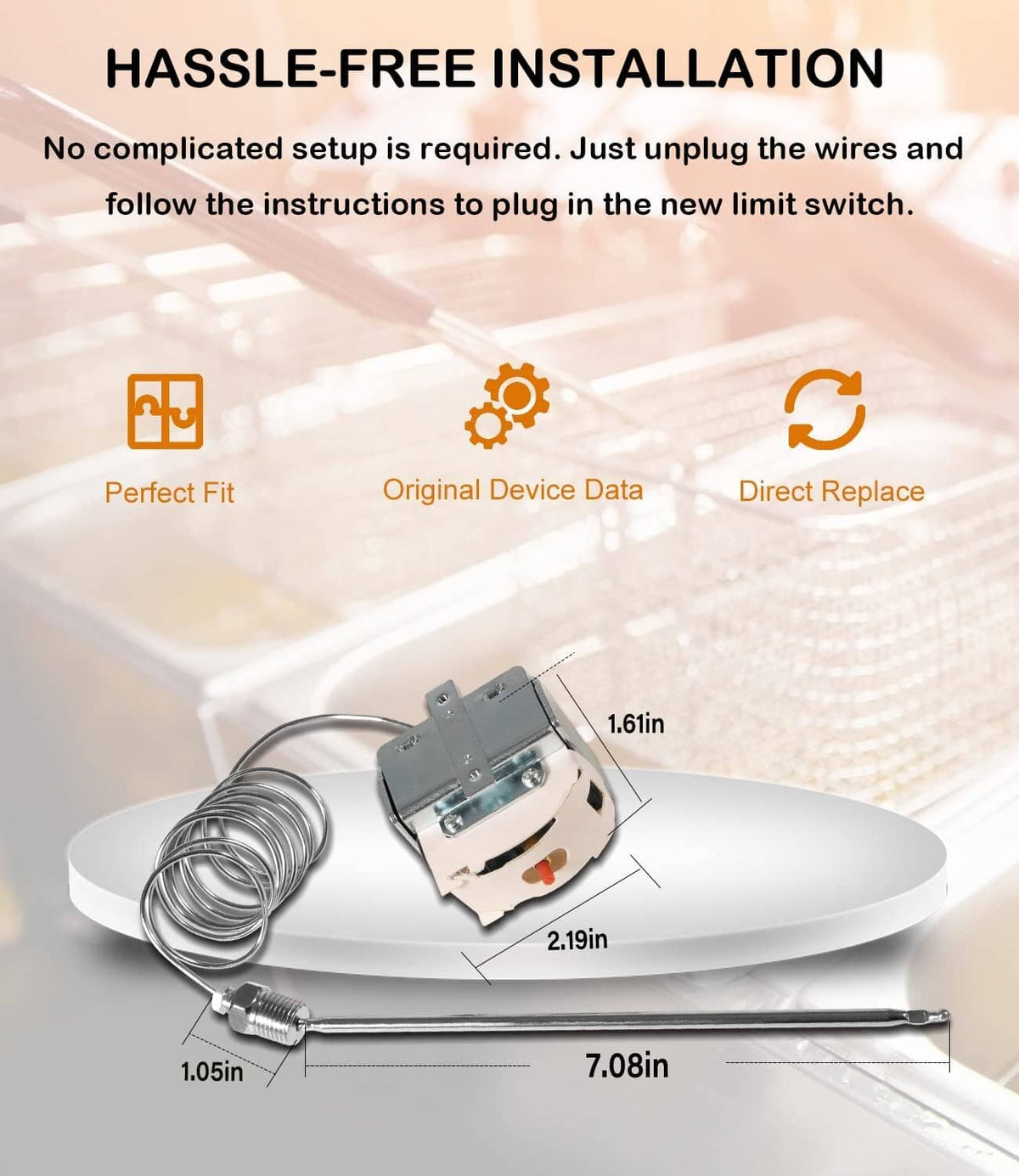 Solid Spare PP10084 High Limit Switch for Pitco Fryer and Gas Fryer Safety Thermostat 450°F