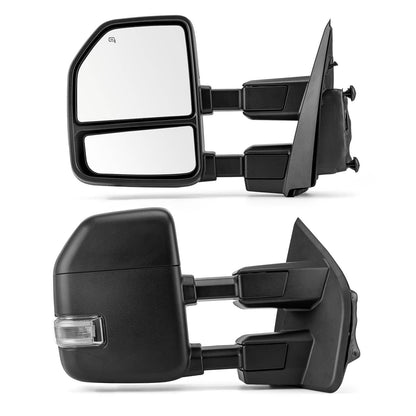 Solidspare Set Towing Mirrors Fit For 2017-2019 Ford F250 350 Power Heated LED Turn Signal