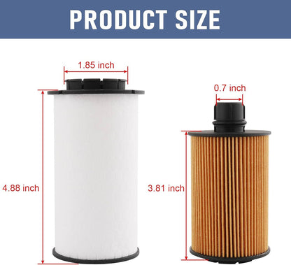 Solidspare 68235275AA Fuel Filter + Oil Filter For Ram 1500 3.0L V6 Ecodiesel Engine 14-19