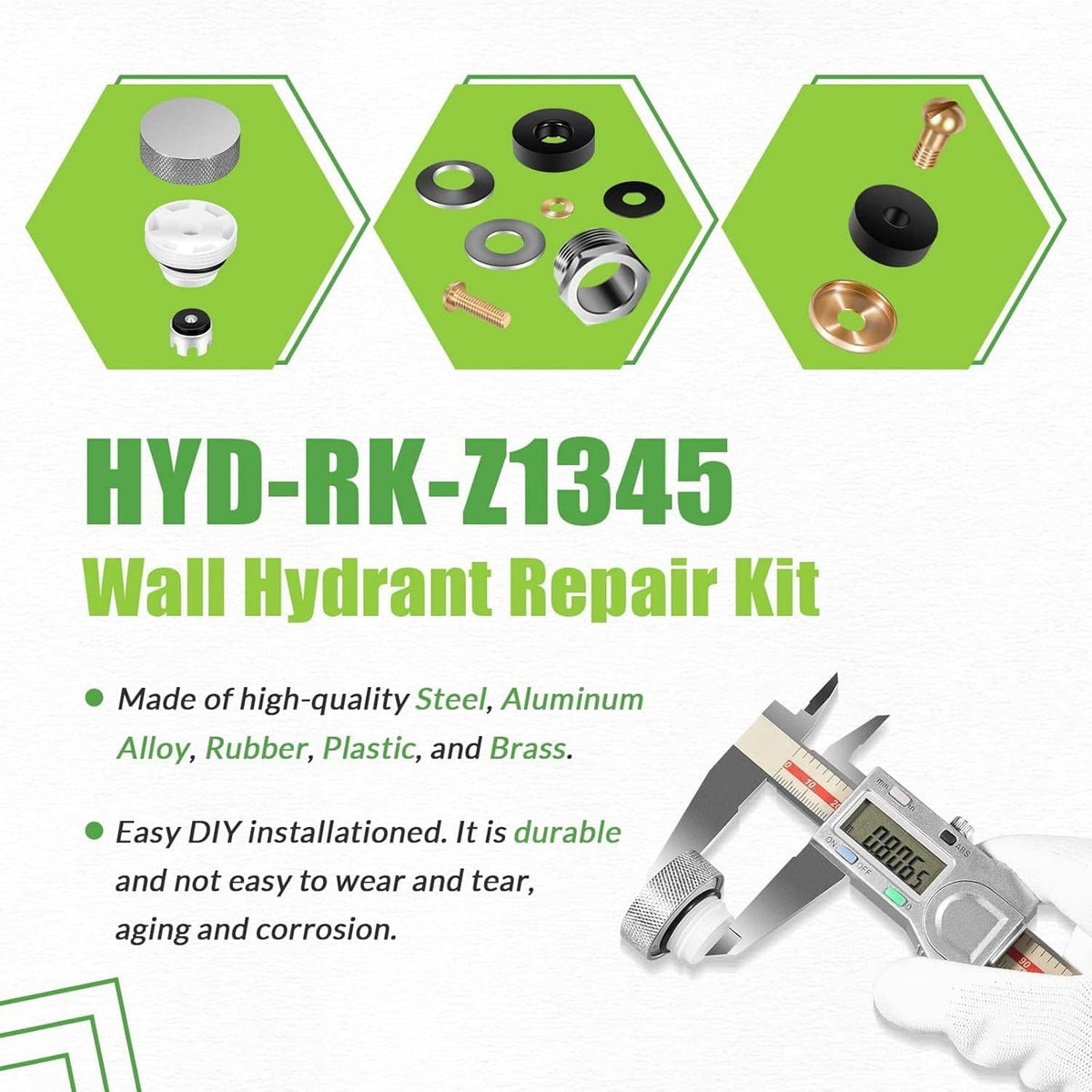 Solid Spare RK-Z1345 Wall Hydrant Repair Kit for Zurn Z1345 Series Faucet 66955-198-9