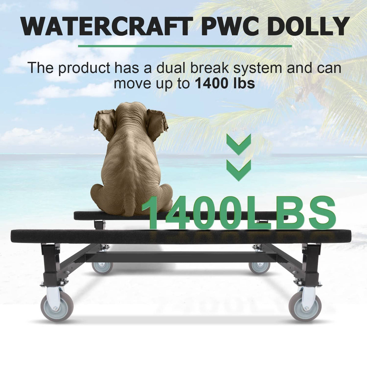 Solidspare Watercraft Dolly max 1400lbs For Kawasaki Sea-Doo Jet Ski Stand Storage Cart PWC