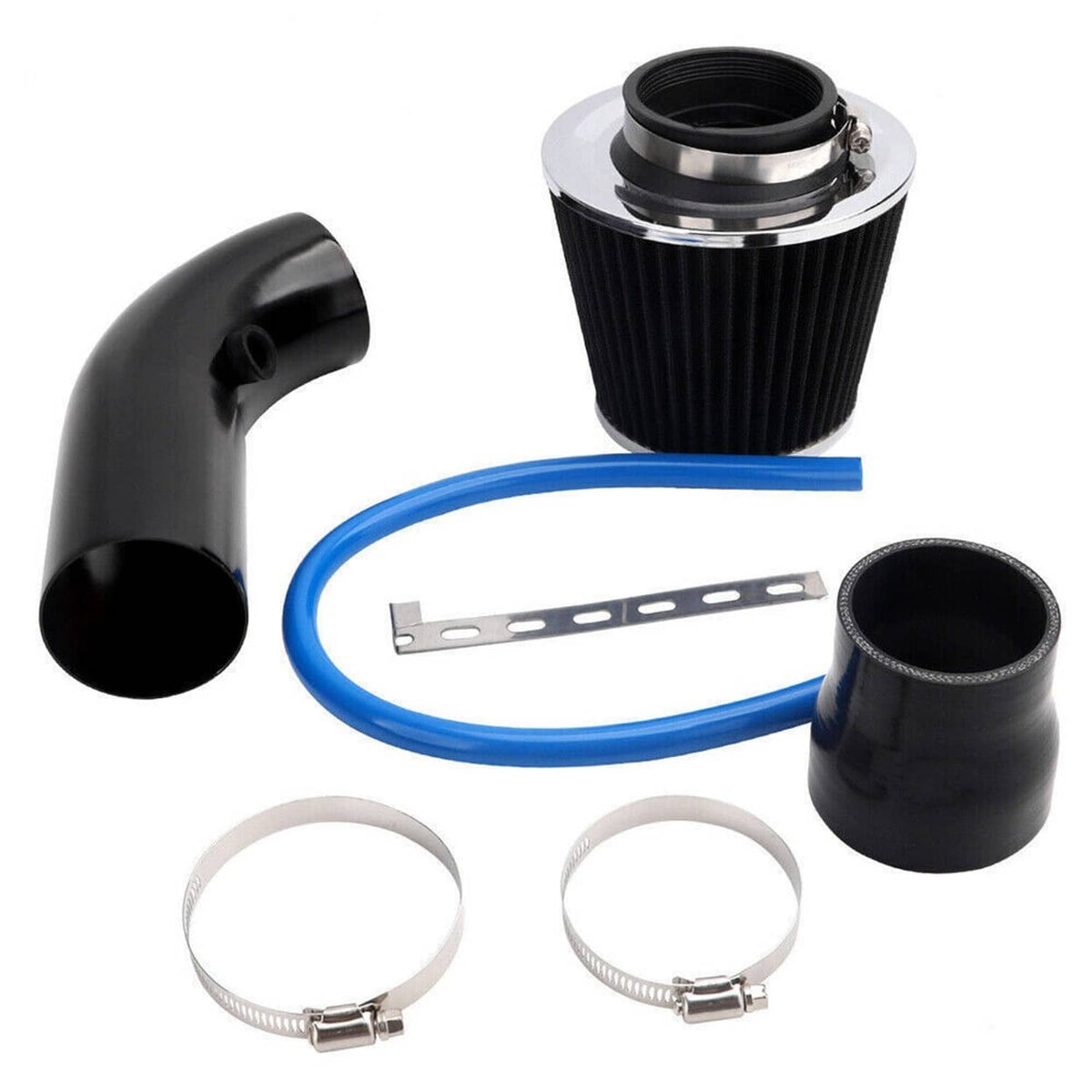 Solidspare Automotive 3" Universal Cold Air Intake Kit Induction Flow Pipe Kit Aluminium