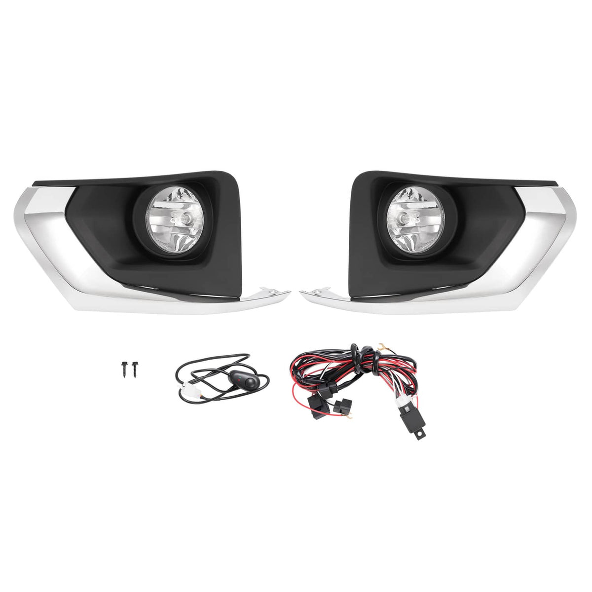 Solid Spare Fog Lights +Bezel+Harness +Switch+Relay For Chevrolet Traverse 2018 19 2020 2021
