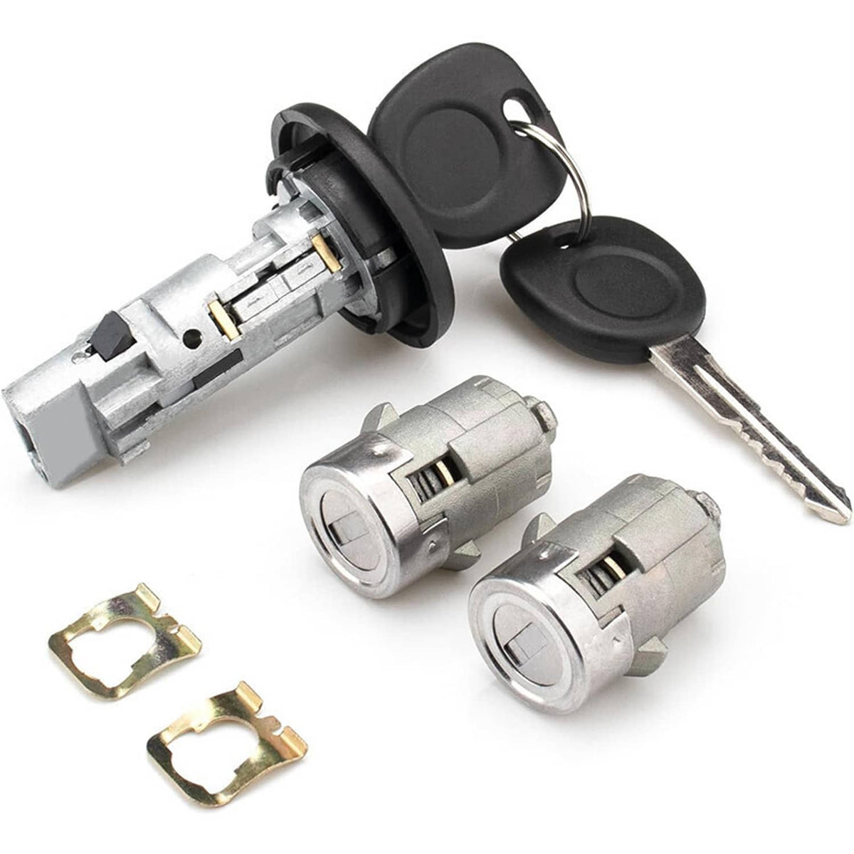 Solidspare For 2003-2007 Chevrolet Ignition Key Switch Cylinder Kit & 2 Keys and Door Locks