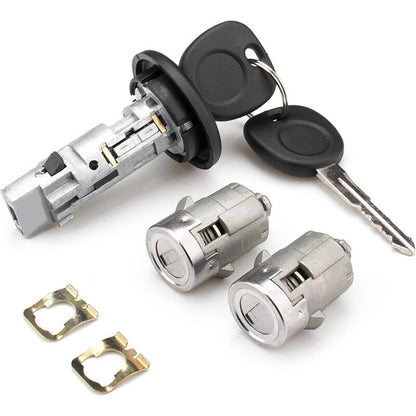 Solidspare For 2003-2007 Chevrolet Ignition Key Switch Cylinder Kit & 2 Keys and Door Locks