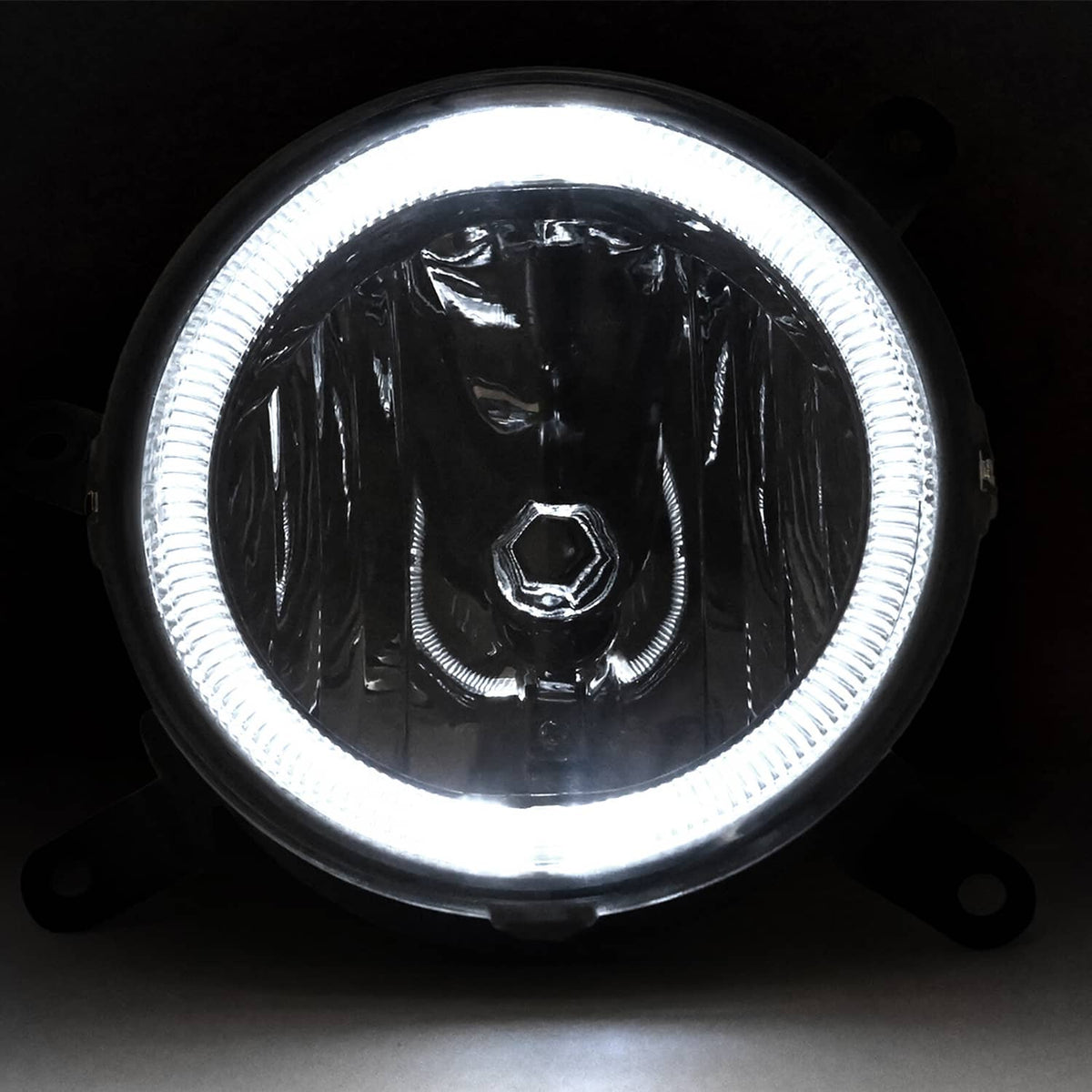 Solid Spare Fog Lights LED Halo Running Light Smoke Lens For Ford Mustang GT 2005-2009 RH&LH