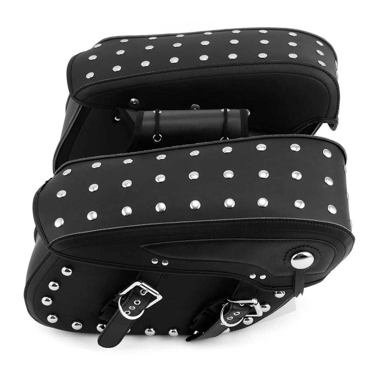 Solidspare Motorcycle Side Saddle Bags Black For Harley Fatboy Heritage Softail Classic USA