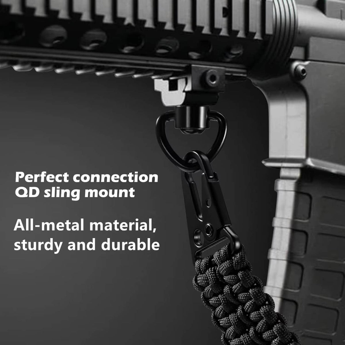 Solid Spare 4PCS 1" QD Sling Swivel w/ Heavy Duty Mount Quick Detach Push Button Attachment