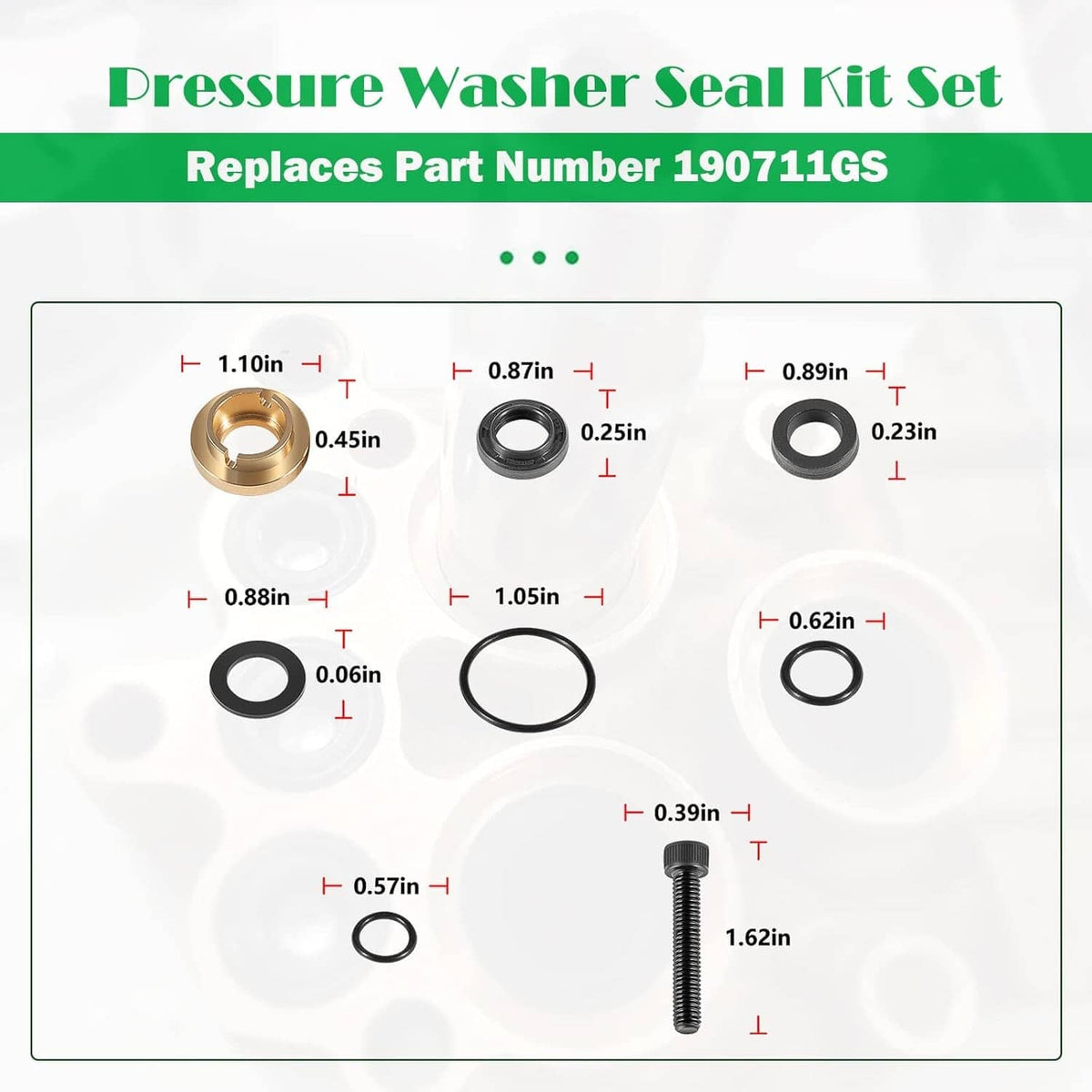 Solidspare Pressure Washer Seal Kit Set Compatible with 190595GS（27 Piece）