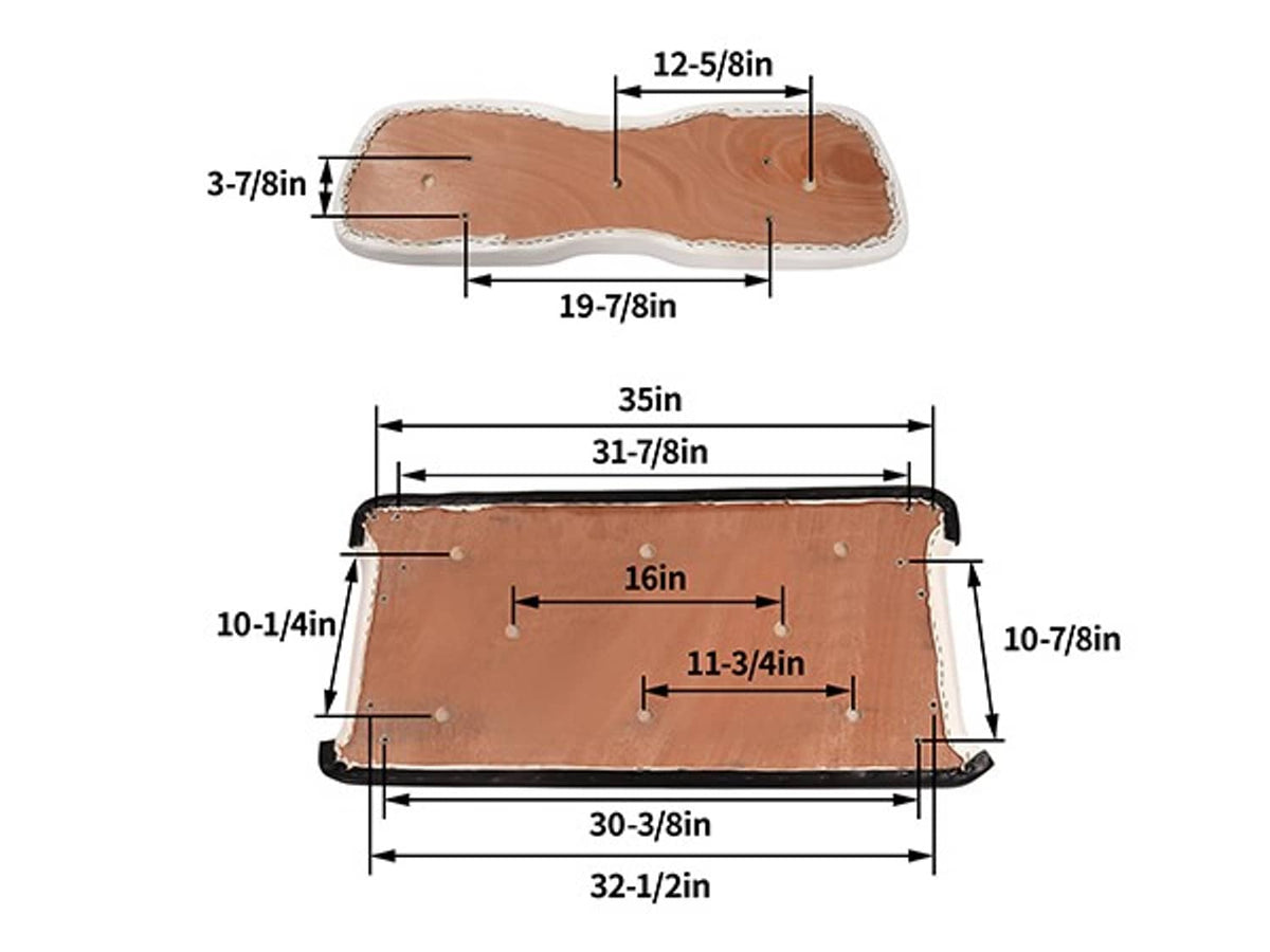 Solidspare Front Seat Bottom & Seat Backrest Golf Cart Back For Club Car DS 2000.5-up