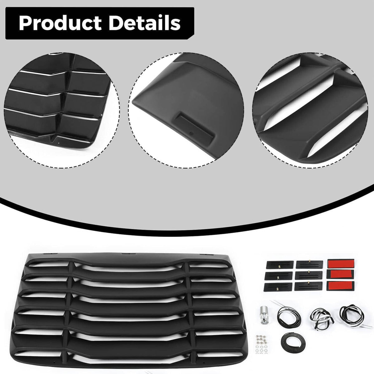 Solid Spare Fits 16-20 Honda Civic 2Dr Coupe Rear Window Scoop Louver Sun Guard Shade Cover