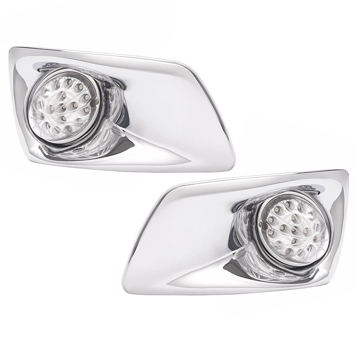 Solid Spare LED Fog Lights Lamp W/Bezel Clear Lens Pair LH & RH For Kenworth T660 2007-2017
