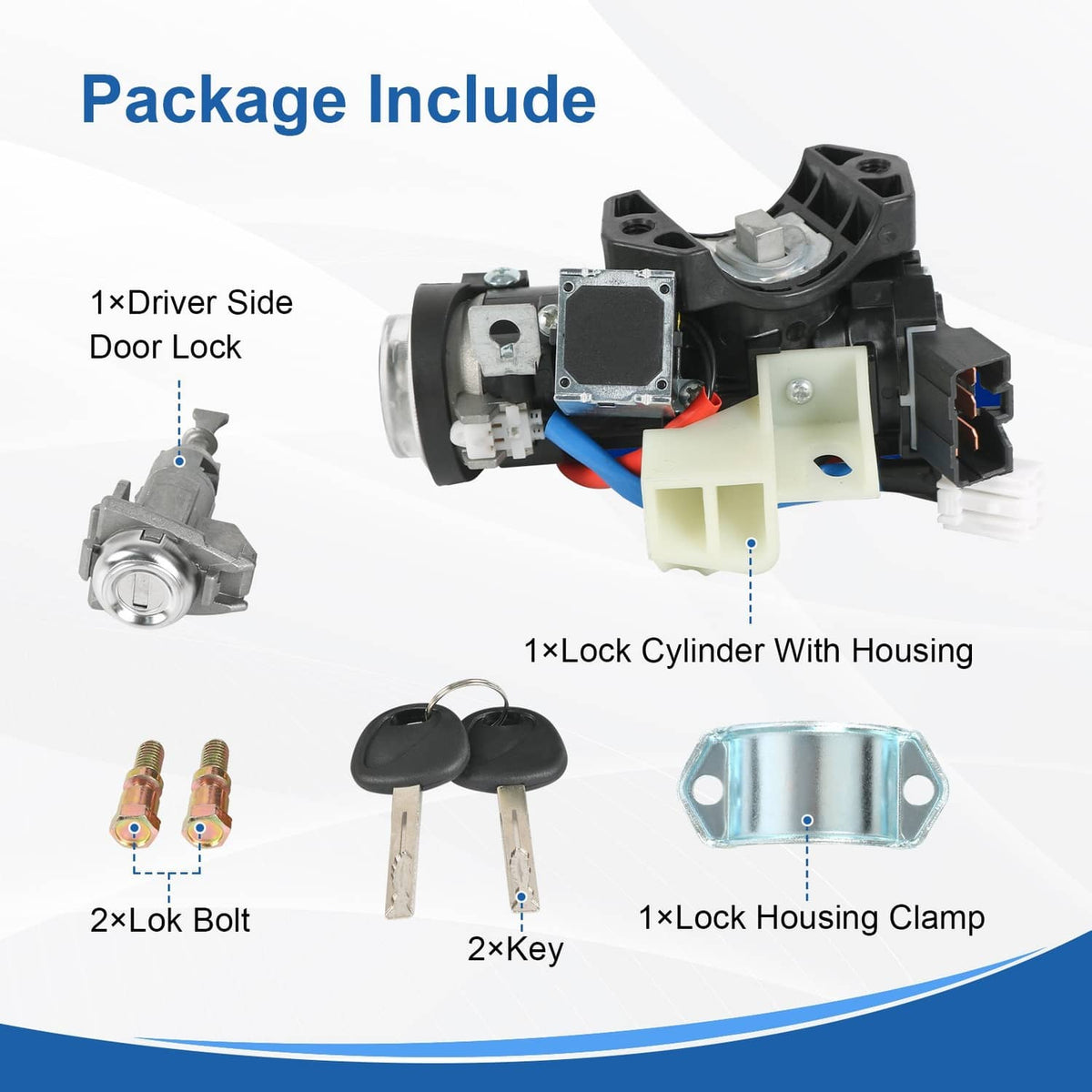 Solidspare Ignition Lock Switch with Door Lock Cylinder & Keys 81905-2T040 For Kia Optima