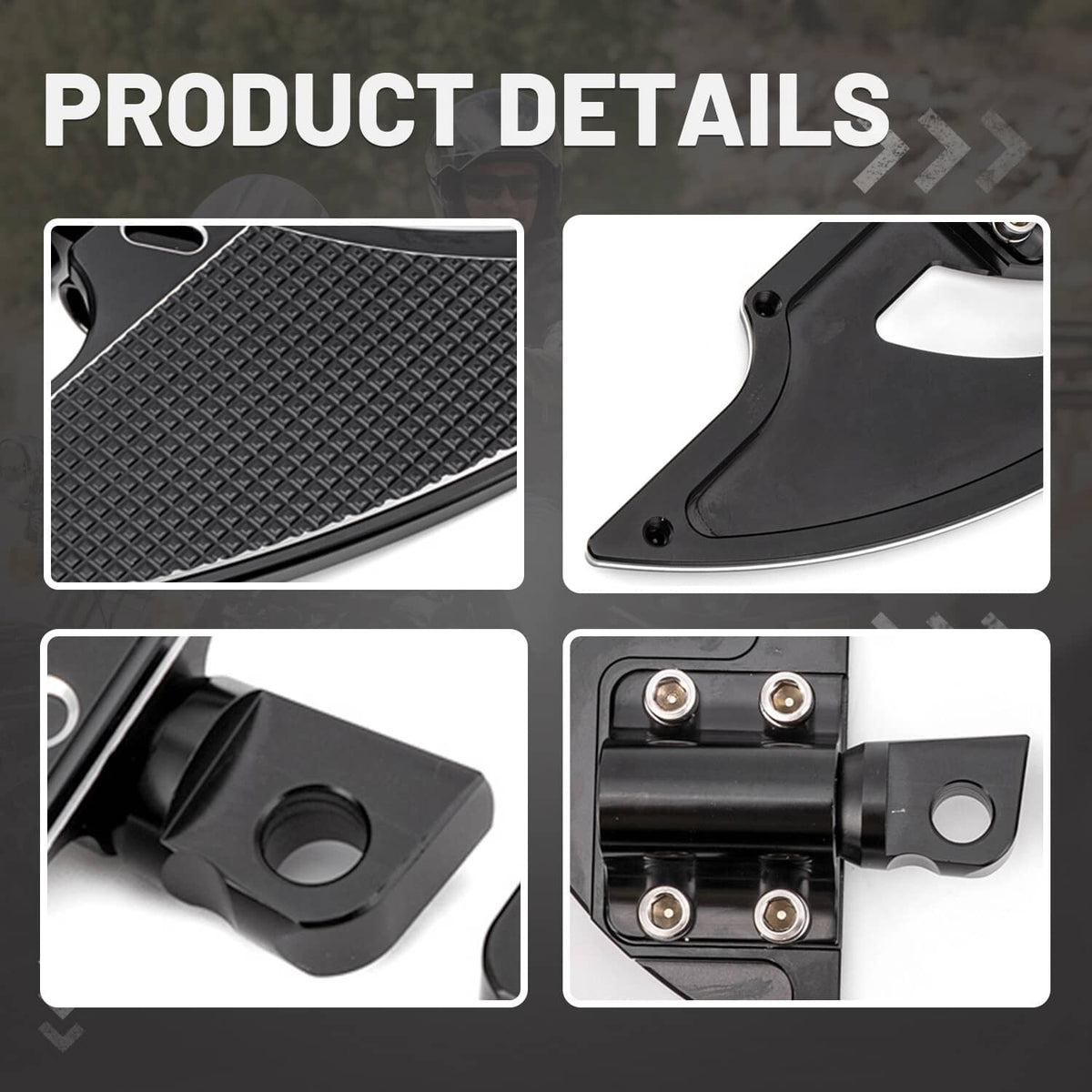 Solidspare Motorcycle Male Mount Foot Pegs Footboards CNC Cut For Harley Softail FL 1986-24