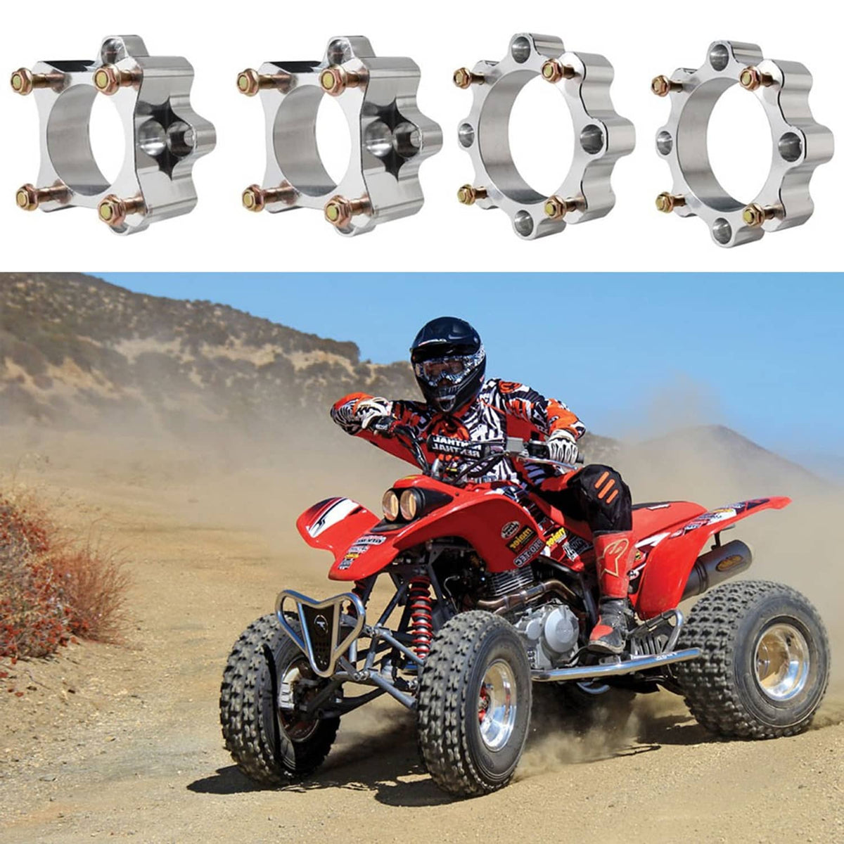 Solidspare For Honda TRX 450R 400EX 300EX TRX250X Front and Rear 1.5" 2" Wheel Spacers Set