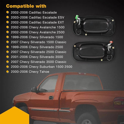 Exterior Door Handles Front Left+Right Fit 1999-2007 Chevy Silverado GMC Sierra