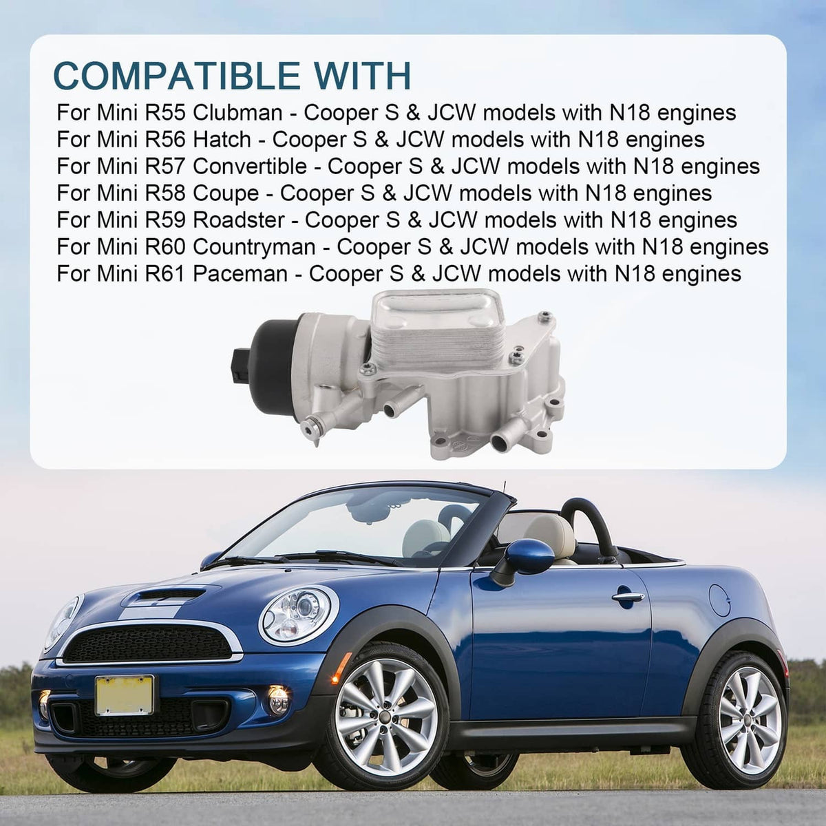 Solidspare Engine Oil Filter Housing & Gasket For MINI COOPER R55 R60 R58 R56 11428643745