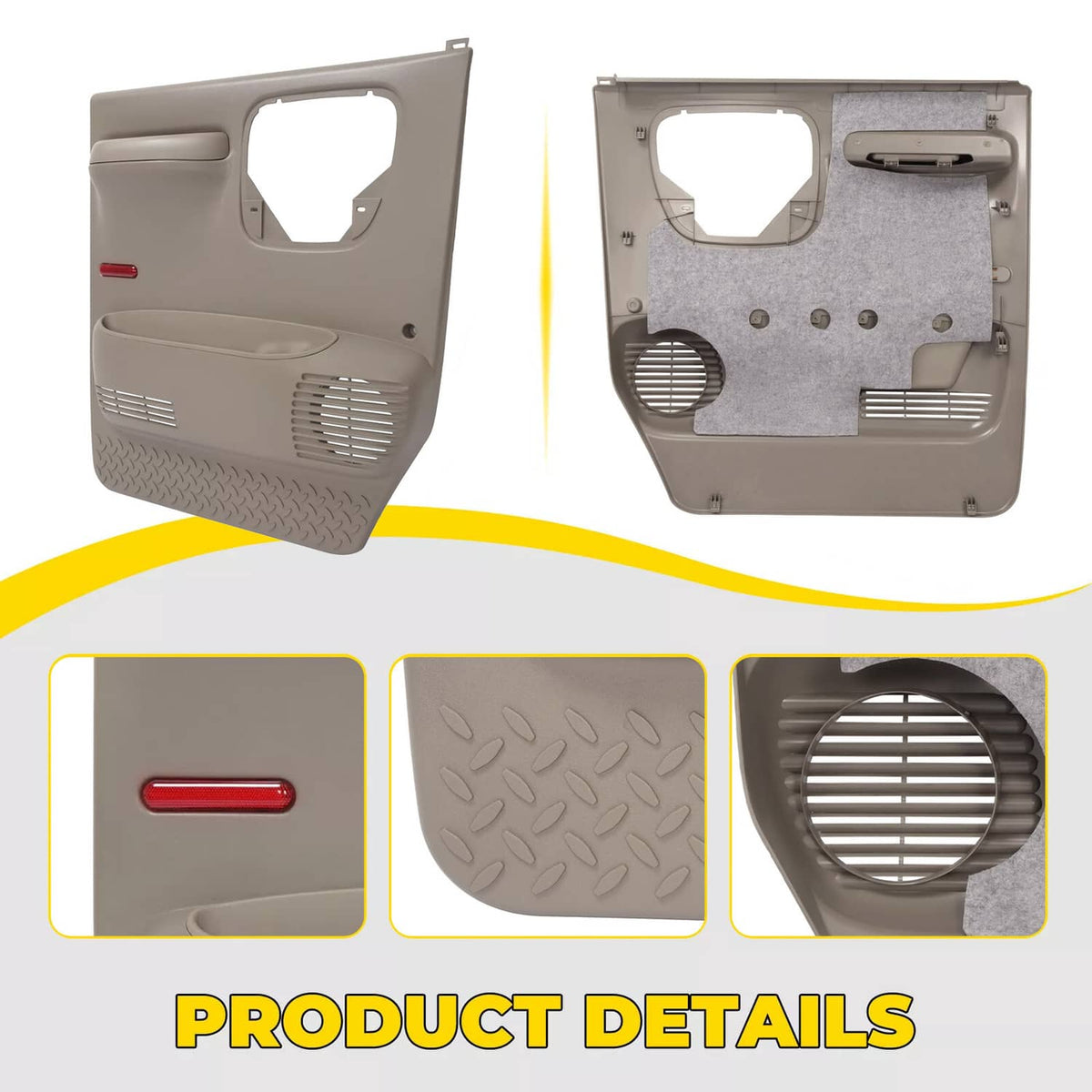 Solid Spare For GMC Topkick/ Chevrolet Kodiak Front Driver Interior Door Trim Panel Neutral